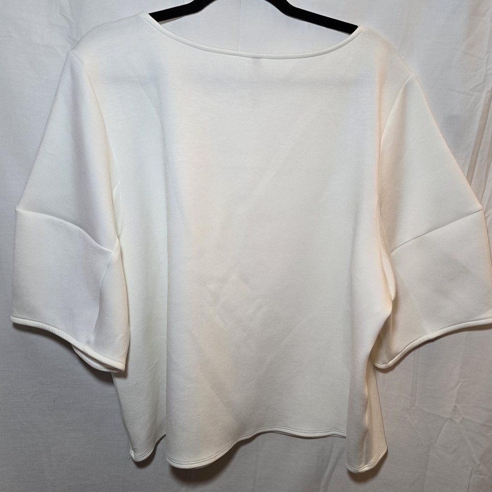 NWT Spanx White Airluxe Puff Sleve Short Sleeve Career Work, sz 2X - Picture 8 of 8